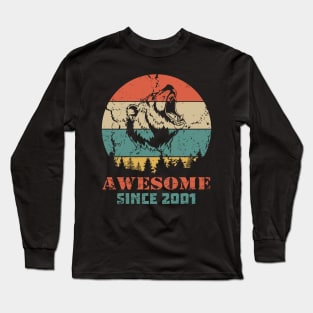 Awesome Since 2001 Year Old School Style Gift Women Men Kid Long Sleeve T-Shirt